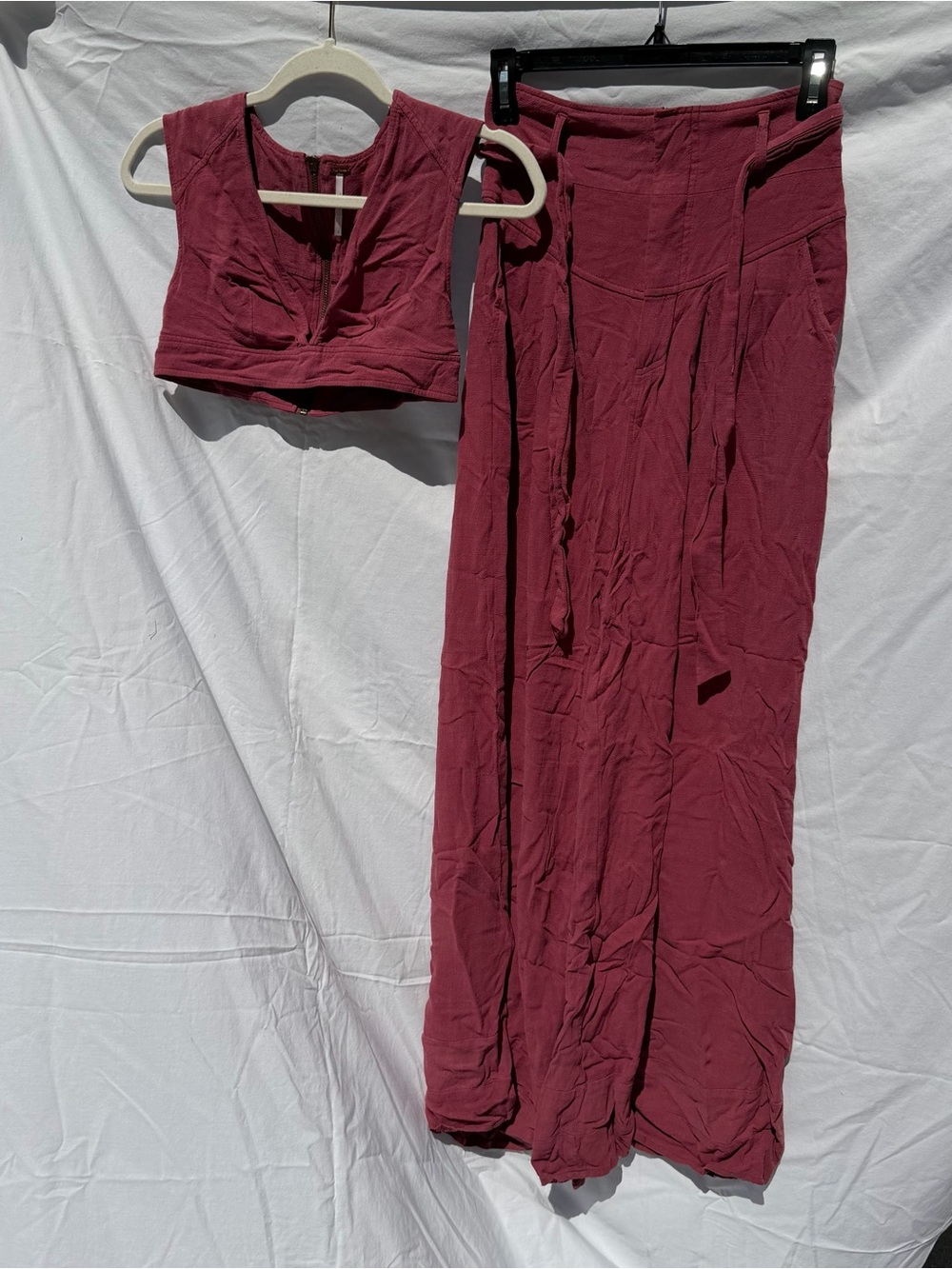 Free People Rose-Mauve Top/Pants Set